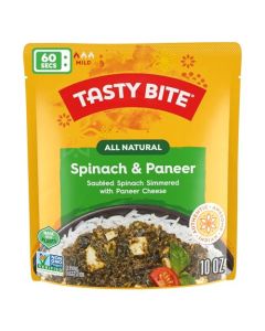 Tasty Bite Kashmir Spinach Ready to Eat 10 Ounce Microwavable Entre in Light Curry Sauce Vegetarian