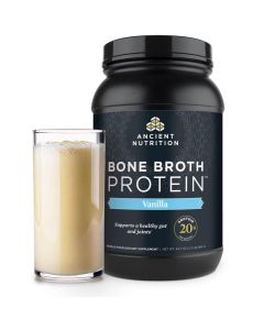Ancient Nutrition Grass Fed Cage Free Bone Broth Protein Powder 20g Protein Hydrolyzed Collagen Peptides Keto Paleo Friendly Supports Joint Gut Health Vanilla 40 Servings