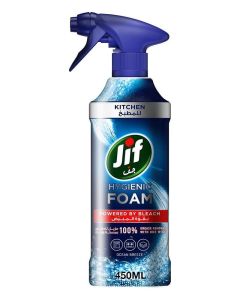 JIF Hygienic Foam Spray, Kitchen Cleaner, Powered by Bleach, 450ml - Ocean Breeze