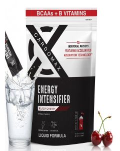CardoMax - Energy Drink Packets - Liquid Preworkout for Men & Women Caffeine Packets with BCAA, Vitamin B12, Vitamin B6 & B3 - Sugar-Free, Zero Calorie, Vegan & Keto - 15 Stick Packs - Black Cherry