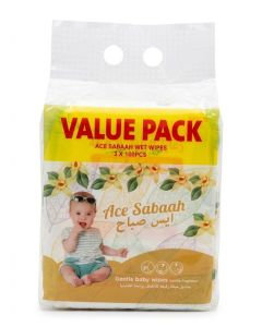 Ace Sabaah Baby Wet Wipes 100 sheets Vanilla Fragrance Pack of 3