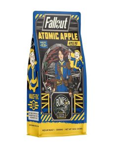 Bones Coffee Company Fallout Atomic Apple, Apple Pie Flavored Coffee, Medium Roast Low Acid Arabica Beans Compatible with Auto drip and French Press Coffee Maker, 12 Oz Ground