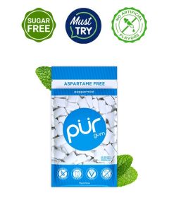 Chewing Gum Sugar Free Peppermint Flavor 55 Pieces Pack of 1 Aspartame Free Vegan Gluten Free With 100% Xylitol Sugar Free Chewing Gum