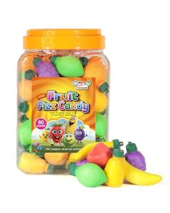 60 Fruit Shaped Fizzy Candy Powder With Hanging Hole Caps for Decorative Stringing Great for Hanging on Christmas Trees Fun and Unique 90s Retro Candy Gluten Free Nut Free by 4YoreElves