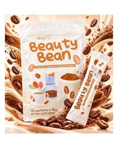 Dear Face Beauty Bean – Premium Sugar-Free Slimming Coffee with Collagen, Glutathione, Garcinia, Probiotics & L-Carnitine – 10 Sachets