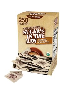 Sugar In The Raw Organic Granulated White Premium Cane Sugar No Added Flavors or erythritol Pure Natural Sweetener Hot Cold Drinks Coffee Tea Vegan GlutenFree NonGMO Bulk Sugar 250 ct packets 1Pack