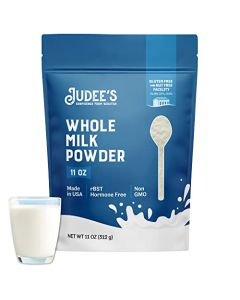 Judees Gluten Free Whole Milk Powder Creamy Instant Milk Powder for Baking Pancakes Bread ShelfStable Blend for Travel Camping 11 oz Pack of 1