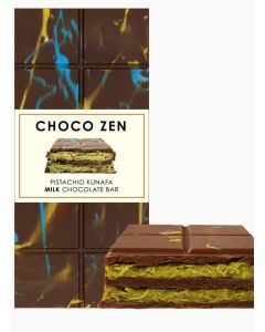 Choco Zen Premium Pistachio Kunafa Milk Chocolate Bar 190g