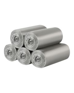 5 Rolls Small Trash Bags - 100 Counts Durable 4 Gallon Small Garbage Bags for home office kitchen Bathroom Bedroom Trash Can liners(Silver)