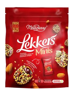 Lekkers Minis Almond Coated Premium Chocolate Bites – Crunchy Nut Covered Chocolate Balls – Individually Wrapped Mini Chocolates Pouch – 150g