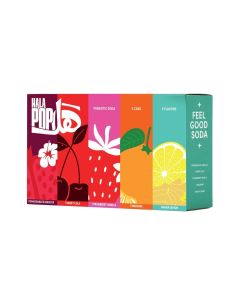 HalaPop Prebiotic Soda – Variety Pack / All-Natural Sparkling Beverage with Plant-Based Fiber to Support Gut & Digestive Wellness, No Added Sugar, 5 Flavor - 5 × 250 ml