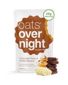 Oats Overnight Chocolate Peanut Butter Banana Overnight Oats with 20g Protein High Fiber Breakfast Protein Shake Gluten Free Oatmeal Non GMO High Protein Oatmeal 28 oz per meal 8 Pack