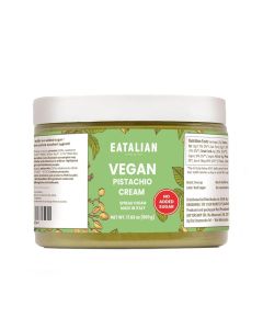 EATALIAN by AMZ BETTER Vegan Pistachio Cream Sugar Free, 17.63 oz/ 500 gr, Delicious sugar free vegan spread, ideal on bread, perfect with ice cream, Excellent for Dubai Chocolate, Made in Italy