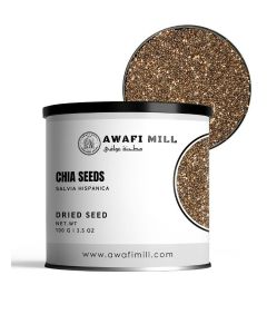 AWAFI MILL Chia Seeds 100g (3.5 Oz) - Salvia hispanica Edible Seeds for Drinks, Puddings & Baking