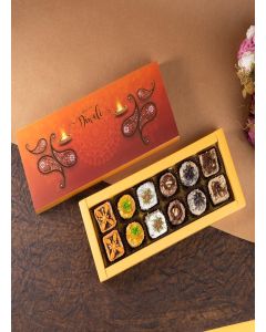 Ghasitaram Gifts Jaiccha Diwali Gift - Happy Diwali Box of Assorted Dry Fruit Sweets 12 pcs/Sweets/Sweets Gift Pack/Diwali Sweets/Indian Mithai/Diwali Sweets Gift Box/Sweets Gift Box