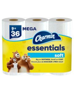 Charmin Essentials Soft Toilet Paper 9 Mega Rolls 36 Regular Rolls
