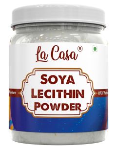 La Casa Natural Soya Lecithin Powder Food Grade VEGAN Emulsifier Thickener Volume Enhancer for Bakery Products Chocolates 200g