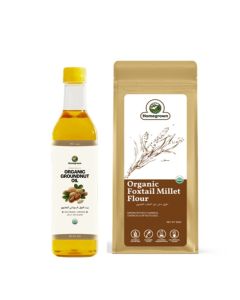HG Organic Groundnut Oil + HG Organic Foxtail Millet Flour ( Kangni Atta ) ( 2 Pack )