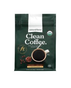 Natural Force - Organic Clean Coffee Dark, Mold & Mycotoxin Free, Lab Tested for Toxins & Purity, Low Acidity, Incredible Taste & Aroma, Founder's Select Whole Bean Dark Roast, 12 oz