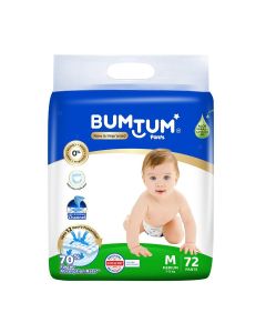 Baby Diaper Pants, M (Size 3), 7-12 kg, Double Layer Leakage Protection Infused With Aloe Vera, Cottony Soft High Absorb Technology, 72 Diaper (Packing may vary)