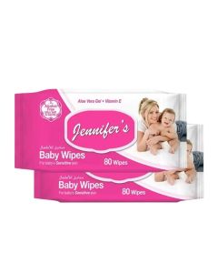 Jennifers Ultra Soft And Gentle Baby Wipes With Aloe Vera Gel And Vitamin E- 2X80 Wipes