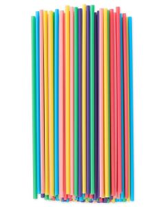 [100 Pcs] Biodegradable Compostable Disposable Colorful Straws - PLA Plant Based Drinking Straws for Juice Coffee Cocktail Cold Drinks (8.25" LongX0.23" Wide)