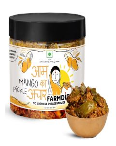 FarmDidi Mango Pickle 325g Mango Pickles Homemade / Traditional Indian Achar / Less Oil Aam ka achar home made Pickle in fresh / Dry Sukha Aam Ka Achaar made with Organic Methods & Preservative free