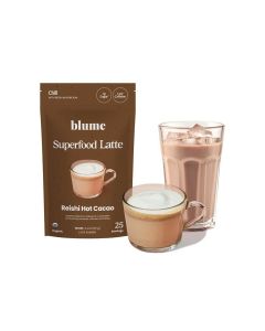 Superfood Latte - Reishi Hot Cacao Powder, Mushroom Powder, Soothing Superfoods, Latte with Brain support, Organic Cocoa Mushroom Coffee Enhancer - Organic, Vegan And Keto Friendly - 25 Servings