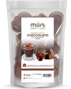 MUST 40 Capsules, Soluble Chocolate Self Protected in 100% Recyclable Plastic, CHOCOLATE blend Pack of 40 Capsules Compatible with Dolce Gusto Machine, Made in Italy