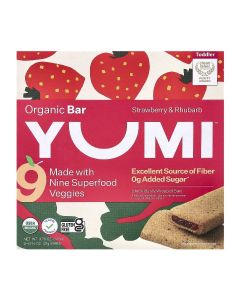 Yumi, Organic Bar, Toddler, Strawberry & Rhubarb, 5 Bars, 0.74 oz (21 g) Each