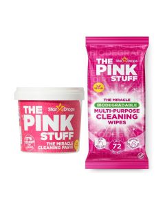 THE PINK STUFF Cleaning Bundle 72 Wipes + 850g Miracle Cleaning Paste / Multi-Purpose Deep Cleaning Kit for Kitchen Bathroom & Home / Heavy Duty Stain Remover UAE