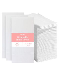 Prestee 200 Disposable Paper Hand Towels That Feel Like Linen Napkins 2Ply Guest Towels Wedding Paper Napkins Disposable Napkin for Guest Bathroom Parties Dinners Events White