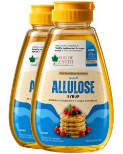 Bliss of Earth Allulose Syrup 450g (Pack of 2) / Natural Sugar & Maple Syrup Substitute / Keto Friendly Low-Calorie Liquid Sweetener for Coffee, Tea, Baking & Pancakes / Zero Sugar Natural Sweetener