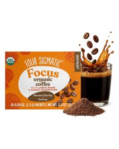 Organic Mushroom Coffee by Four Sigmatic / Arabica Instant Coffee Singles with Lion's Mane, Chaga and Rhodiola / Mushroom Coffee Instant Mix for Better Focus and Immune Support / 10 Packets