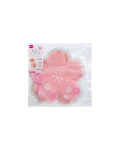 DAISO Cherry Blossom Die Cut Zip Bag – 8pcs, Pink (15x15cm)