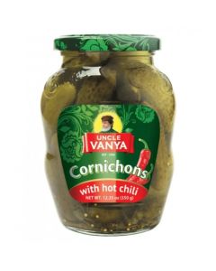 Uncle Vanya Cornichons Cucumber Pickle With Hot Chili- 350gms