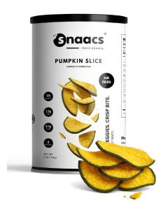 SNAACS Crispy Pumpkin Slices 113 g / Toasty & Naturally Sweet / Air-Fried Vegetable Snack