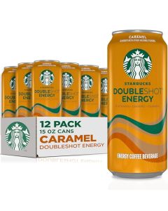 Starbucks Doubleshot Energy Drink Coffee Beverage Caramel Iced Coffee 15 fl oz Cans 12 Pack