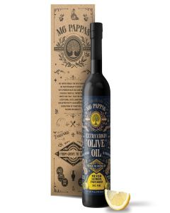 M.G. PAPPAS High Polyphenol Rich Meyer Lemon Olive Oil - Extra Virgin Olive Oil Polyphenol Lab Report 650mg/kg - Cold Pressed & Unfiltered - High Hydroxytyrosol Greek Olive Oil - Award Winning 12.7 Oz