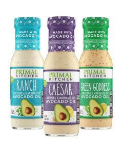 Primal Kitchen Ranch Dressing Caesar Dressing and Green Goddess Dressing Marinade Made with Avocado Oil 8 Fluid Ounces Variety Pack of 3