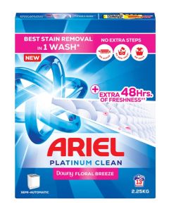 Ariel Platinum(Semi-Automatic) Clean Laundry Detergent Powder 4x2.25kg, Downy Floral Breeze Floral Breeze