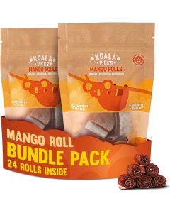 Koala Picks 24pcs Mango Fruit Rolls – No Preservatives – Healthy, Natural Snack for Kids Lunch Boxes & Adults – Made with Mangoes, Apples, and Honey - Nutritious Treat for Lunchbox