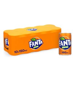 Fanta Orange Flavored Carbonated Soft Drink Can- 10 X 150ml