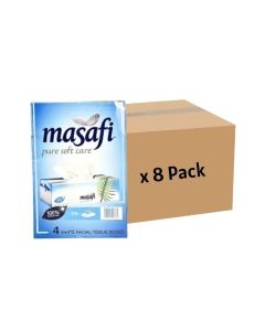 Masafi Pure Soft Care 2 PLY Bulk 4 Box Facial Tissue Box 170 Sheets- 8 Pack