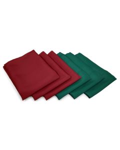 TableLinensforLess Pack of 6 MaroonDark Green Christmas Cloth Napkins Size 20inx 20in Polyester Poplin Napkins with Hemmed Edges Machine Washable Napkins Ideal for Parties Weddings and Dinner