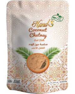 Hands Coconut Chutney – 200 ml/ High protein/high fiber dip / Tangy, mildly spicy & extremely delicious/ Plant Based & Dairy free /No additional preparation needed. (Red Chilii Coconut Chutney)