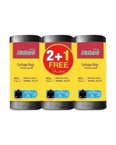 Garbage Bags Roll 55Gallon 80x110cm 15Pcs Black Pack of 2+1 Free