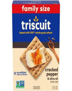 Triscuit Cracked Pepper & Olive Oil Whole Grain Wheat Crackers, 12.5 oz