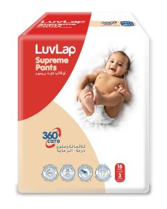Diaper Pants Medium 7-12kg 16 Pieces Baby Diaper Great Absorption with Long Lasting Dryness Upto 12 Hours Protection Superior Snug Fit Gentle on Baby's Skin
