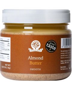Nutural World Smooth Almond Butter 35 Oz (1kg) - 100% Pure